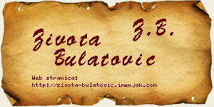 Života Bulatović vizit kartica